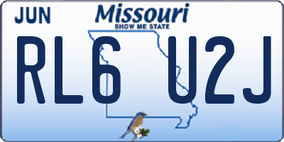 MO license plate RL6U2J