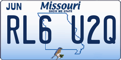 MO license plate RL6U2Q