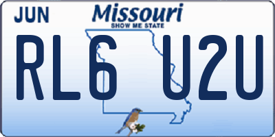 MO license plate RL6U2U