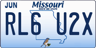 MO license plate RL6U2X