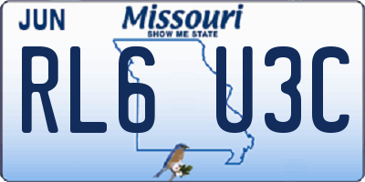 MO license plate RL6U3C