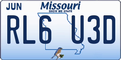 MO license plate RL6U3D