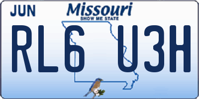 MO license plate RL6U3H