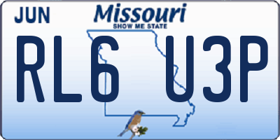 MO license plate RL6U3P
