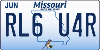MO license plate RL6U4R