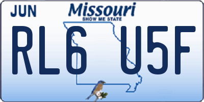 MO license plate RL6U5F