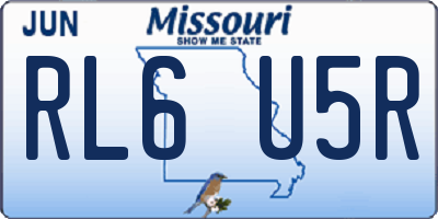 MO license plate RL6U5R