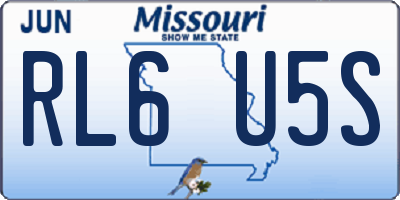MO license plate RL6U5S
