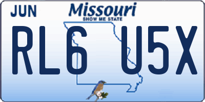 MO license plate RL6U5X