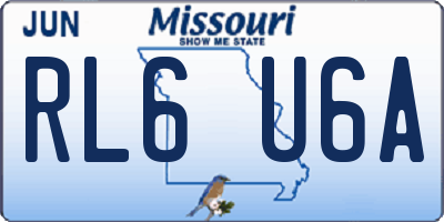 MO license plate RL6U6A