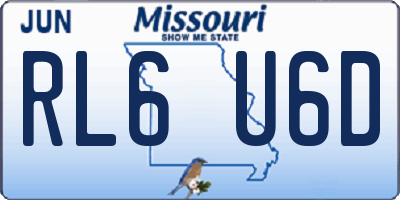 MO license plate RL6U6D