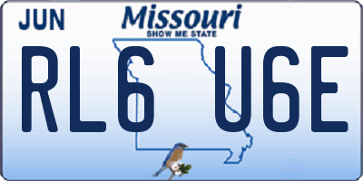 MO license plate RL6U6E