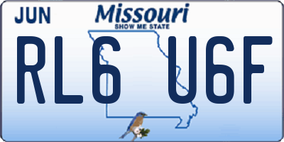 MO license plate RL6U6F