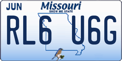 MO license plate RL6U6G