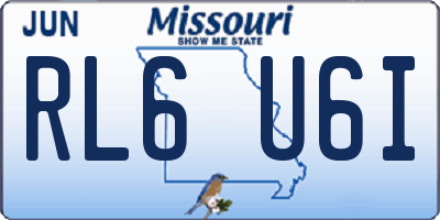 MO license plate RL6U6I