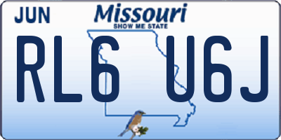 MO license plate RL6U6J