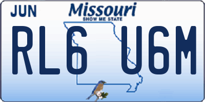 MO license plate RL6U6M
