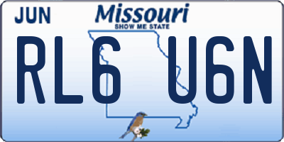 MO license plate RL6U6N