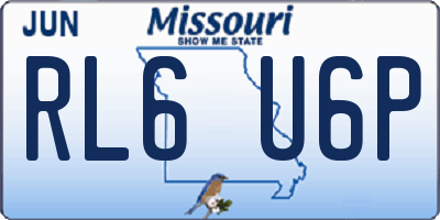 MO license plate RL6U6P