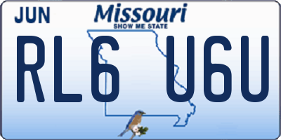 MO license plate RL6U6U