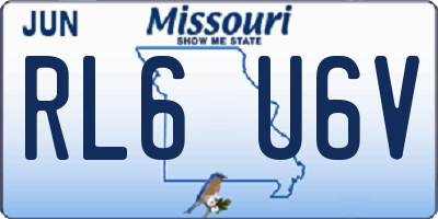 MO license plate RL6U6V