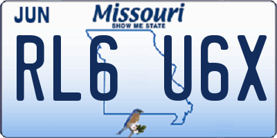 MO license plate RL6U6X