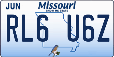 MO license plate RL6U6Z