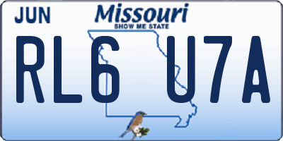 MO license plate RL6U7A