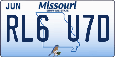 MO license plate RL6U7D