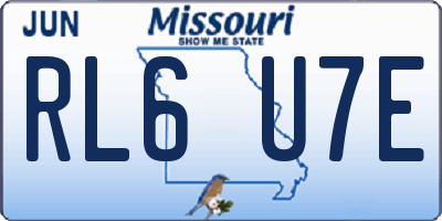 MO license plate RL6U7E