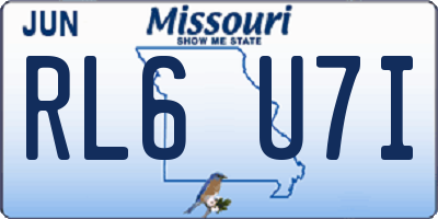 MO license plate RL6U7I