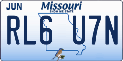 MO license plate RL6U7N