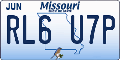 MO license plate RL6U7P