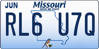 MO license plate RL6U7Q