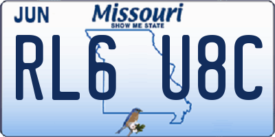 MO license plate RL6U8C