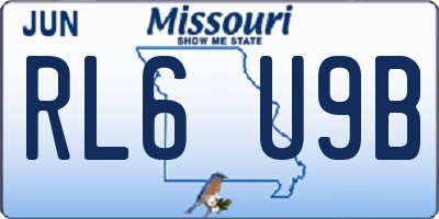 MO license plate RL6U9B