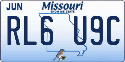 MO license plate RL6U9C