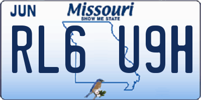MO license plate RL6U9H