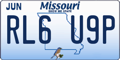 MO license plate RL6U9P