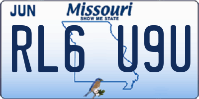 MO license plate RL6U9U