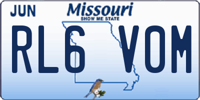 MO license plate RL6V0M
