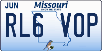 MO license plate RL6V0P