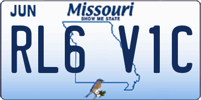 MO license plate RL6V1C