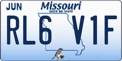 MO license plate RL6V1F