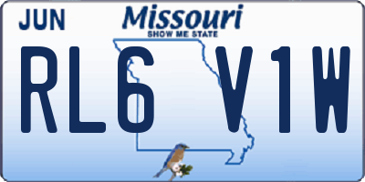 MO license plate RL6V1W