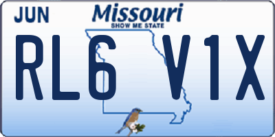 MO license plate RL6V1X