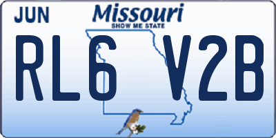 MO license plate RL6V2B
