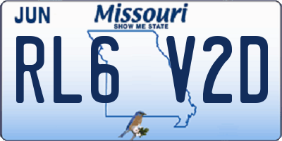 MO license plate RL6V2D