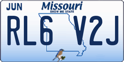 MO license plate RL6V2J