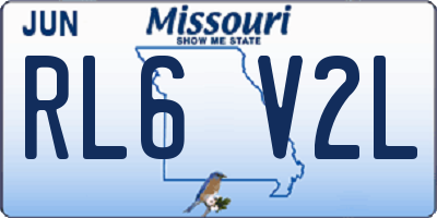 MO license plate RL6V2L